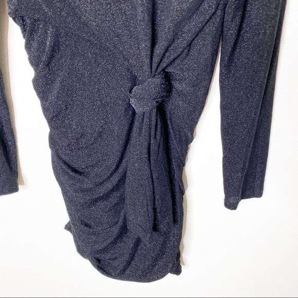 Do & Be Black Glitter Long Sleeve Knotted Dress SM - Picture 2 of 8